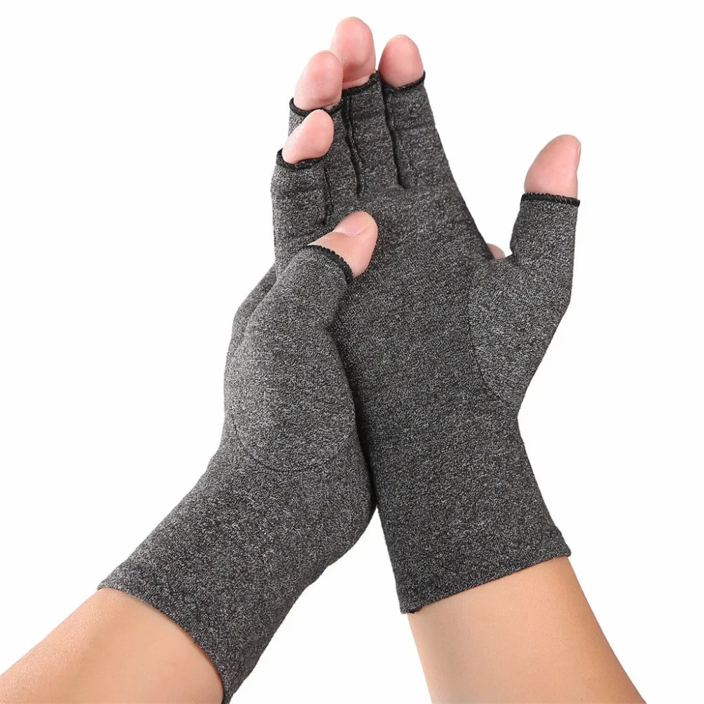 Компрессионные перчатки с артритом для женщин и мужчин, без пальцев, для облегчения боли в суставах, при ревматоидном остеоартрите, для лечения запястья рук, варежки и xs