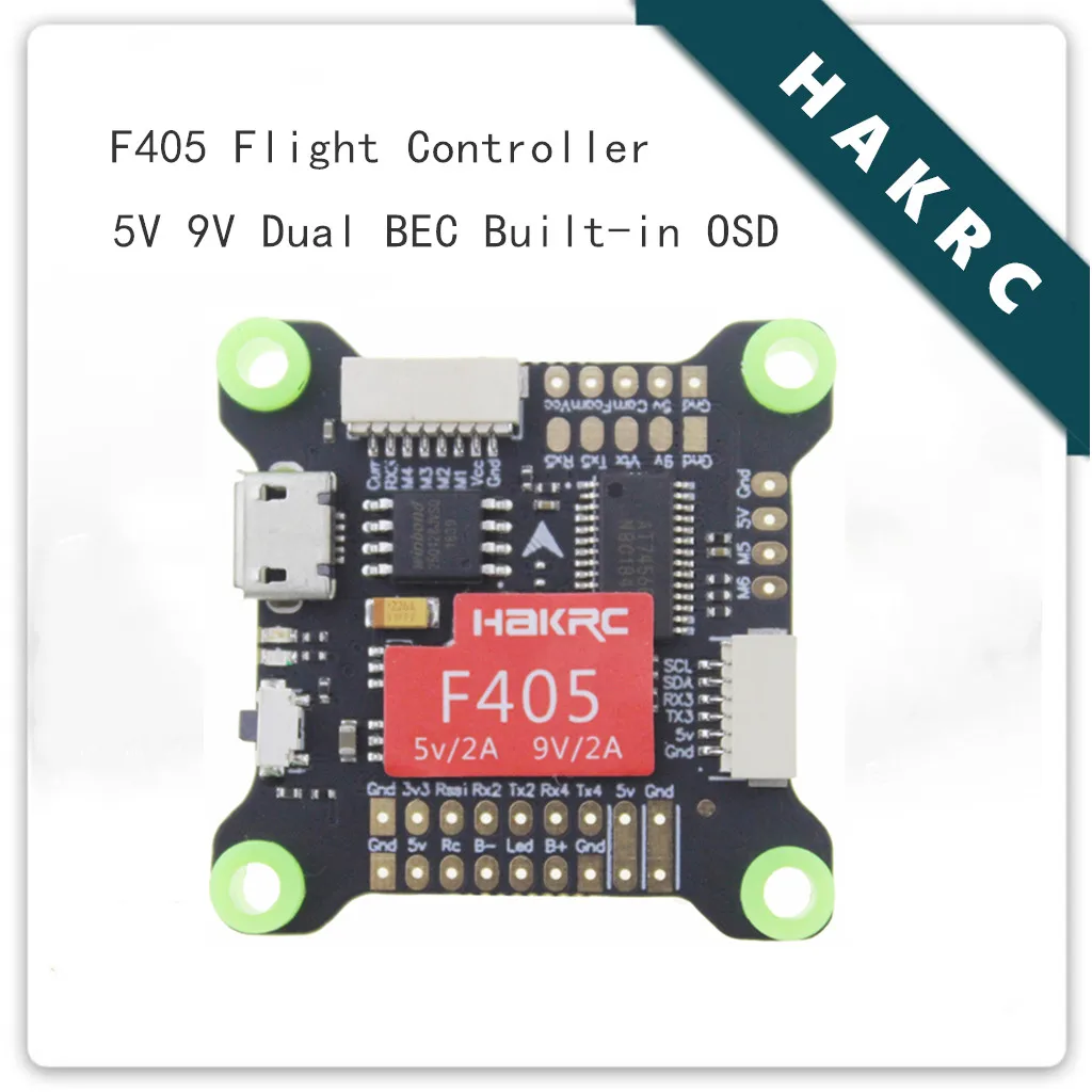

HAKRC F405 Flight Controller 5V 9V Dual BEC OSD 3-9S For RC FPV Racing Drone