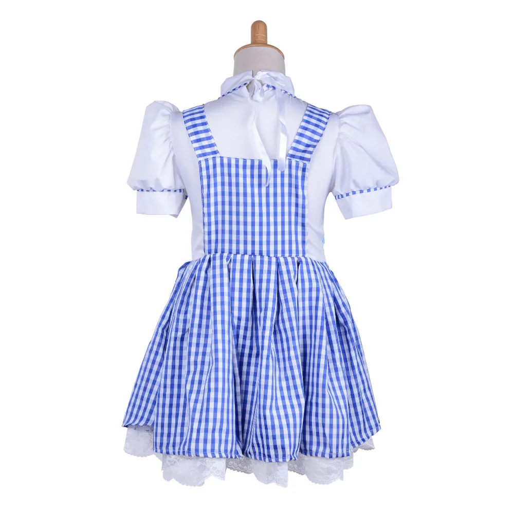Девушки Синий Gingham Платья Старинные Плед Ремешками Подтяжк Юбка Пушистый Платье