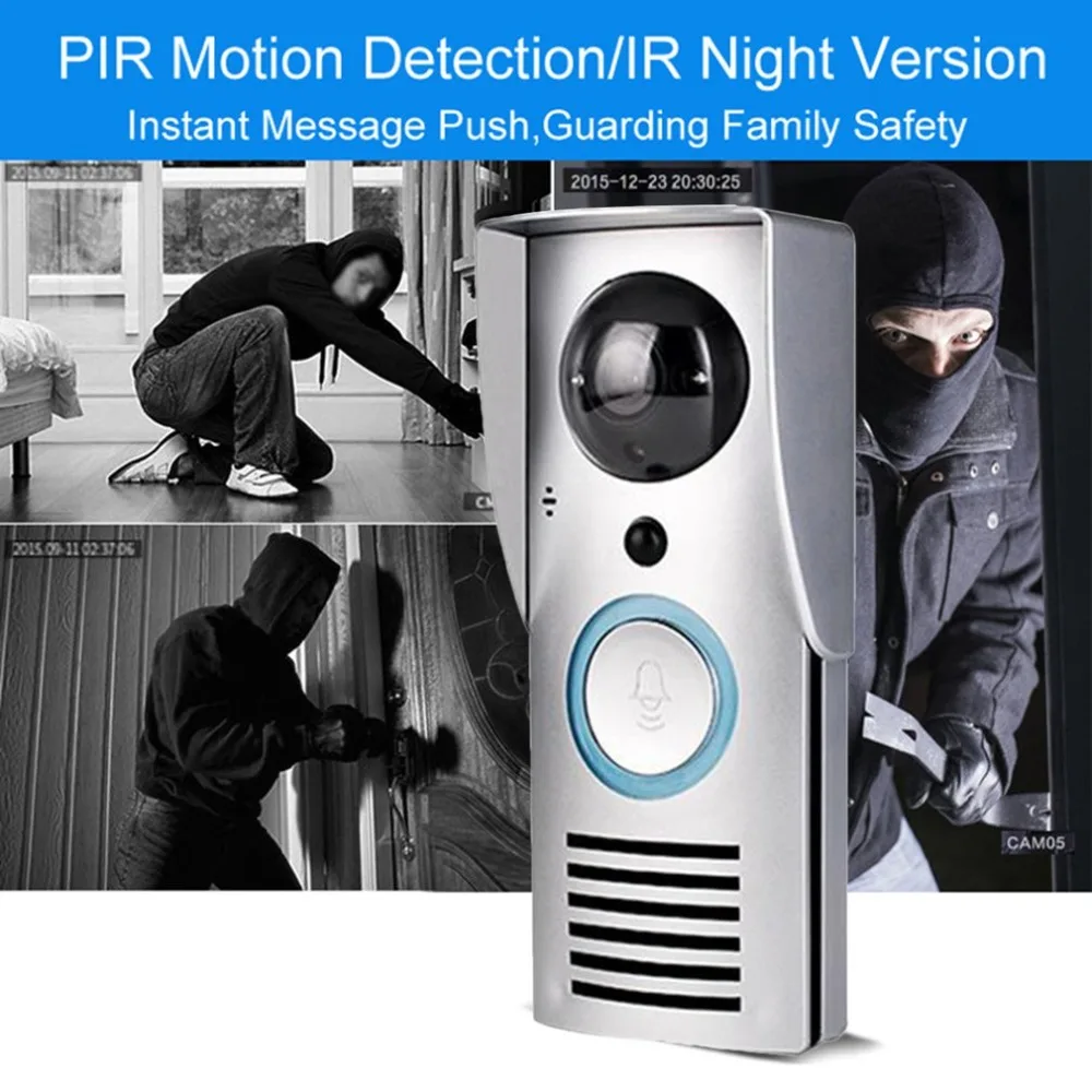 Видео дверной звонок беспроводной домофон монитор умный звонок HD камера PIR датчик движения ночное видение разблокировка
