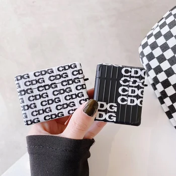 

Luxury brand Street trend Square Soft Silicone Case For apple Airpods 1 2 3 Pro Square Wireless Bluetooth Earphone cover coque