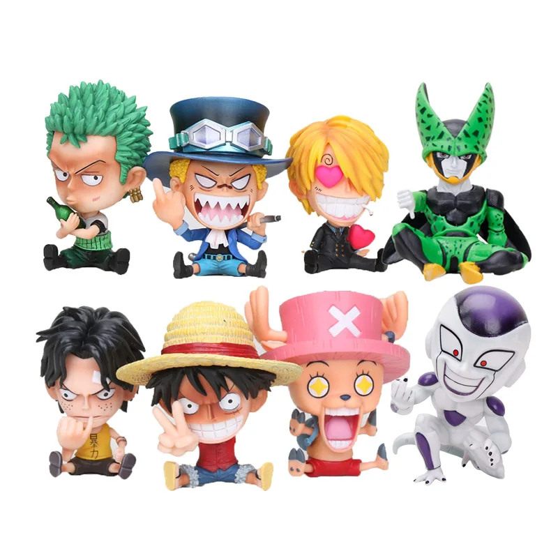 Luffy Figure one piece Figure Sanji Roronoa Зоро удерживает винную бутылку Franky Автомобильные украшения GK ver. ПВХ модель подарок аниме фигура