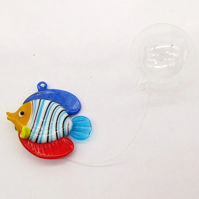 Плавающая стеклянная рыбка-аквариумная мини-рыбка фигурка-Ручная выдувная стеклянная Рыбная лампа рабочая миниатюрная Рыбная выдувная стеклянная статуя животных