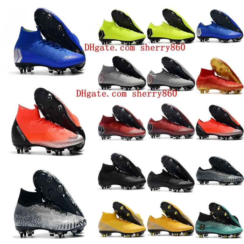 

2019 new arrival mens soccer shoes Mercurial superfly 360 VII Elite CR7 SG AC soccer cleats Neymar football boots chuteiras chea