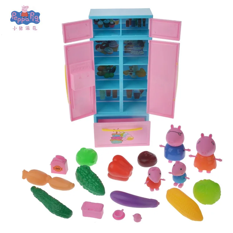 

Brand New Peppa pig toys George pig Family Kitchen combo toy package Action Figure Original Pelucia Anime Toys Boy girl gift