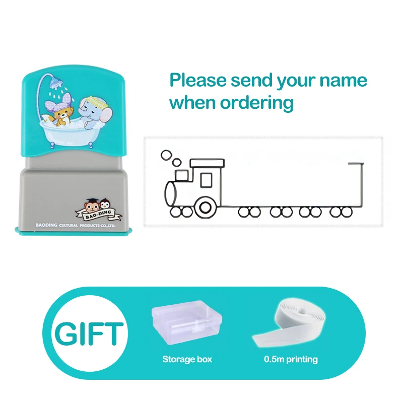 Custom Name Stamp Waterproof Non-fading Seal Custom Signature Ink Pad Sealing Stamp Print for Clothes Bags Kindergarten Name 