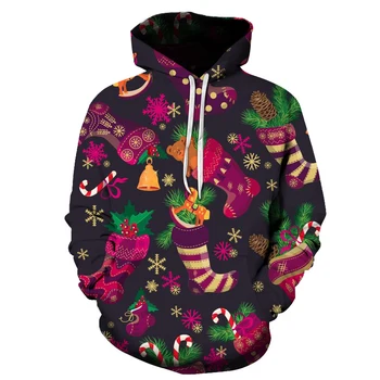 

Red Hoodie Men Christmas Sweatshirt Print Anime Clothes Party 3d Hoodies Xmas Happy Hip Hop Mens Clothing Streetwear Hooded