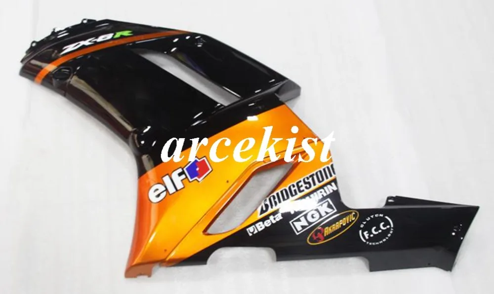 4 подарки ABS полный обтекатель комплект подходит для Kawasaki ZX6R 2007 2008 ZX-6R 07 08 ниндзя 636 Кузов Набор оранжевый черный