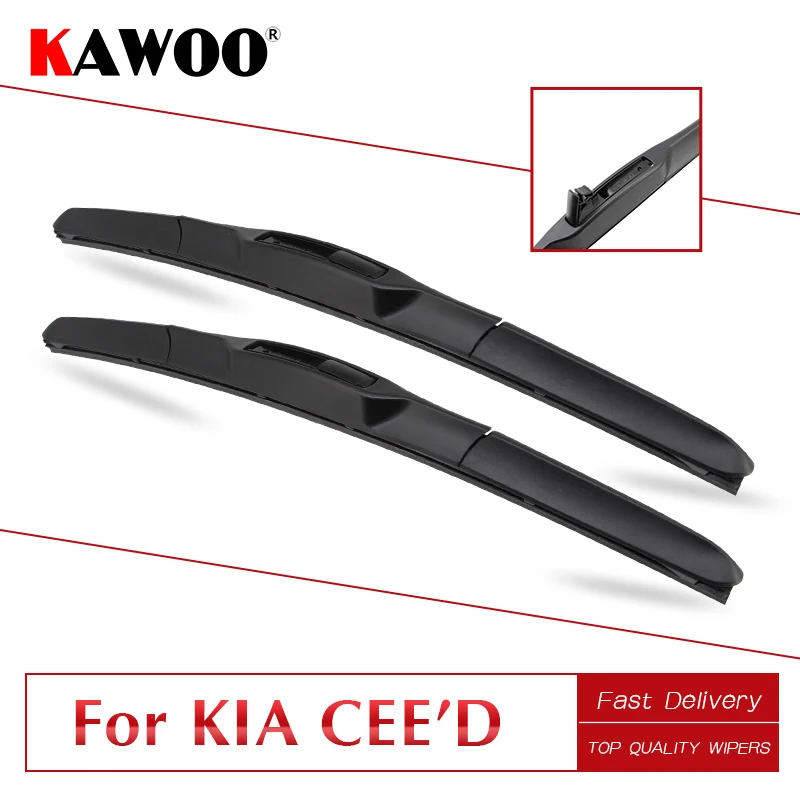 

KAWOO For Kia CEED CEE'D ED JD Auto Soft Rubber Wipers Blades 2006 2007 2008 2009 2010 2011 2012 2013 2014 2015 2016 2017