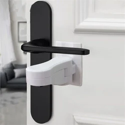 Ensemble de serrures d'armoire pour bébé, poignée de niveau de porte avec verrouillage adhésif Anti ouverture pour la Protection des enfants, accessoires de sécurité pour bébé 3 pièces/ensemble 