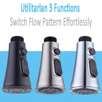 

food smoked pull head basin faucet accessories trumpet-shaped button switch can suspend water-saving shower nozzle