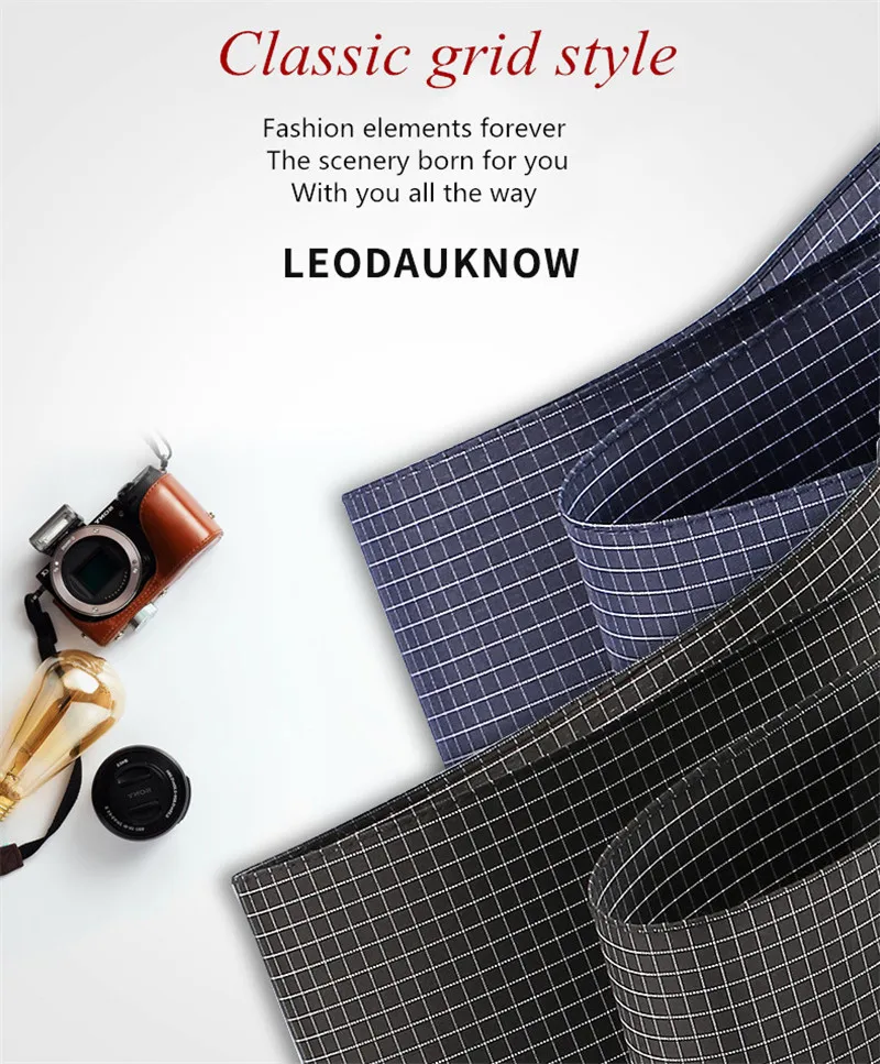 Leodauknow Клетчатый Стиль Модный узор Мужской и Женский полуавтоматический Ветрозащитный Зонт легкий и высококлассный зонт