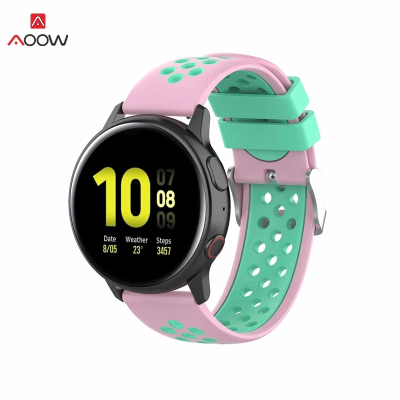 AOOW 20 мм спортивные силиконовые ремешки для Galaxy Watch 42 мм gear S2 ремешок для часов браслет ремень для samsung Galaxy Active R830 R820 R500