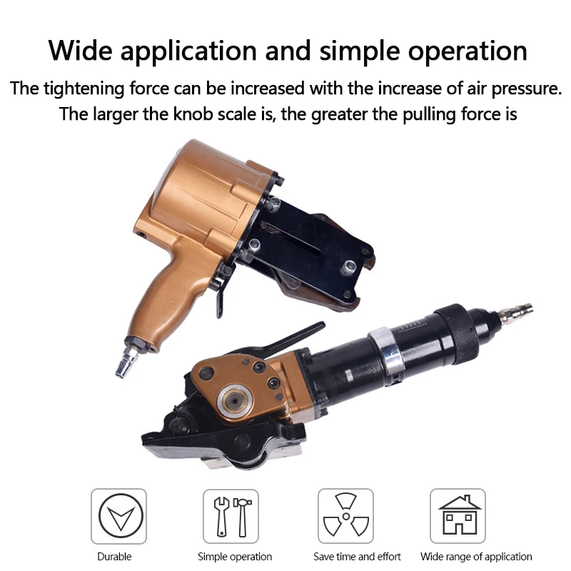 High Air Distribution Manual Lifting PET Plastic Steel Split Steel Belt Pneumatic Packer Automatic Tension Lock Mechanism