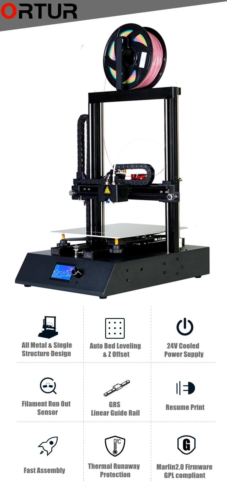 Обновленный Настольный Ortur-4 3d принтер автоматическое выравнивание Reprap Prusa i3 температурная защита DIY 3d принтер Oem 3d принтер
