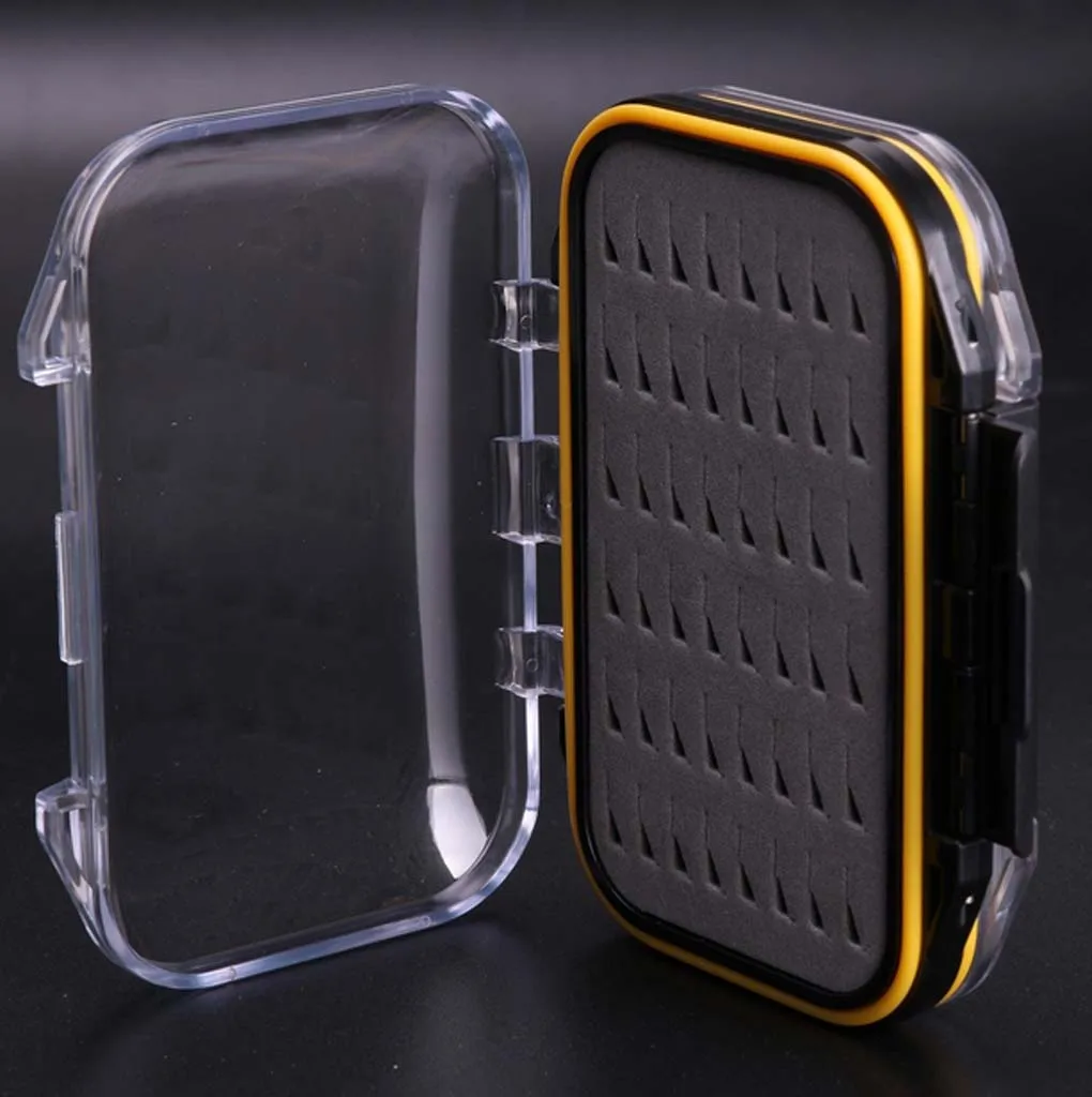 2 Pcs Pocket Size Double Layers Waterproof Nymph Dry Wet Flies Hook Fishing Fly Box Fishing Tackles Box Case Container Pesca