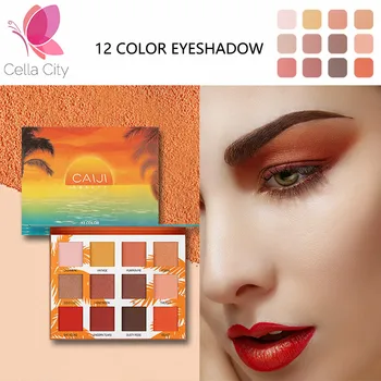 

Cellacity 12 color eyeshadow makeup pallete Matte Shimmer Glitter Woman Nude Eyeshadow Powder Waterproof Pigmented