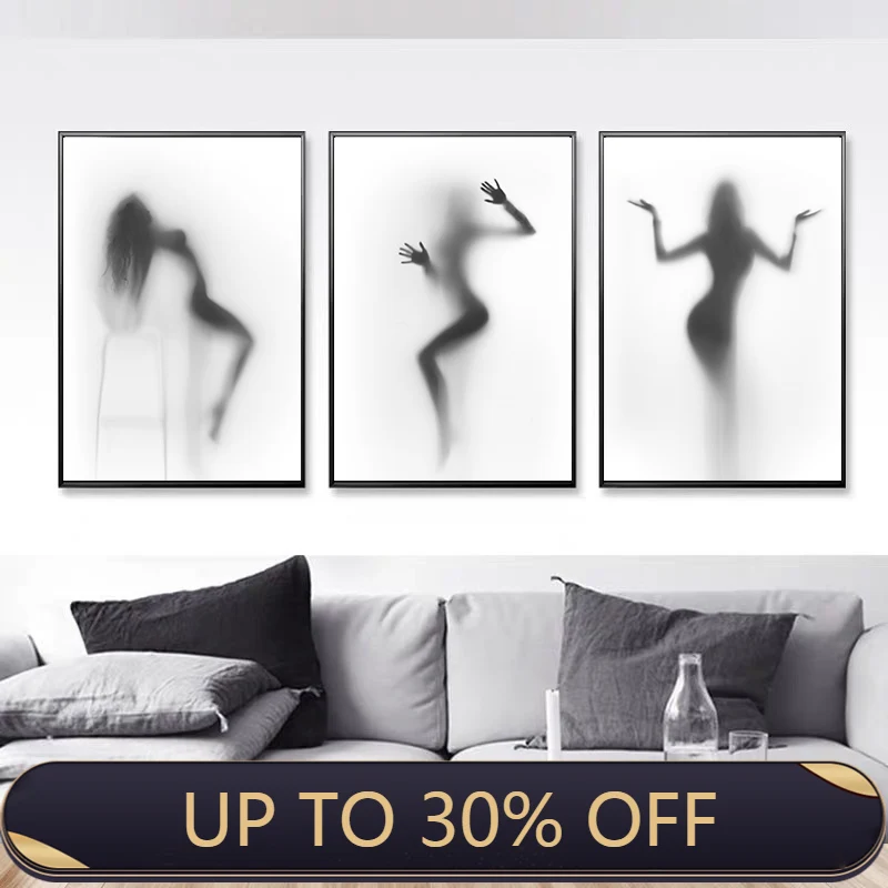 Черно-белая абстрактная настенная Картина на холсте картины красивая женская