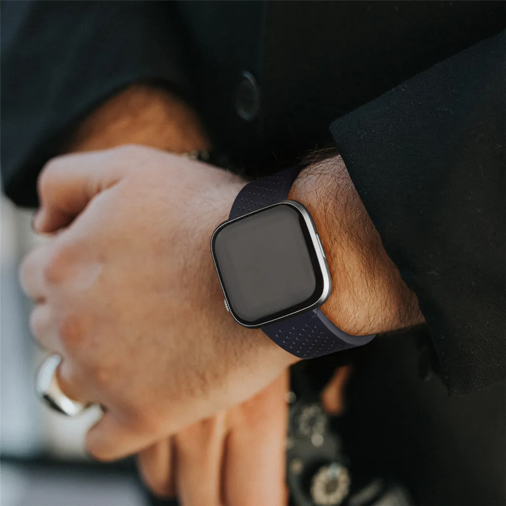45# роскошный кожаный ремешок для Fitbit Versa/Versa 2 ремешок на запястье Миланская петля магнитный браслет для мужчин и женщин размер умные аксессуары