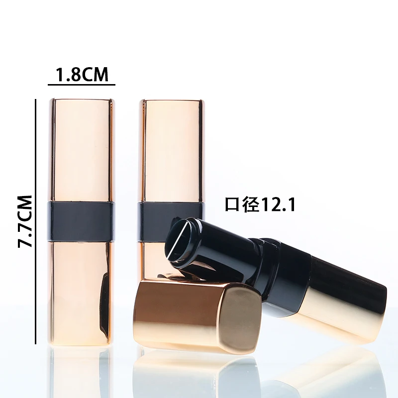 

10/20/50/100pcs Gold Square Empty Lipstick Pipe Shell DIY Lip Balm Tube Cosmetic Makeup Packaging Container for Lip Rouge Mouth