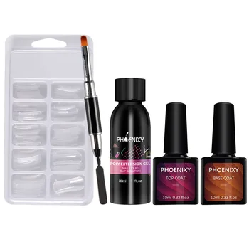 

Poly Nail Kit For False Tips Extension Solution Dual-purpose Steel Push Pen Nails Quicking Build Semi Permanent For Manicure