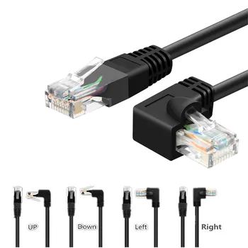 

26AWG RJ45 CAT6 Cable UTP Side Angled L Shape RJ45 Patch Cord Shape Ethernet Cable CAT5 Lan Cable Gigabit CAT6 Elbow 1M/1.8M/3M