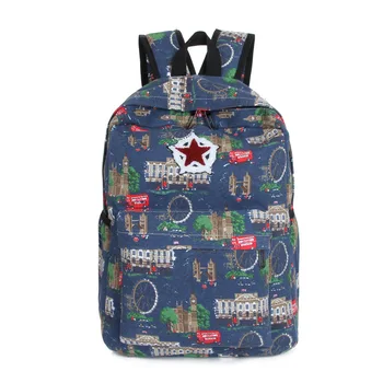 

Women's backpack, Korean version, spring and summer college style, men's and women's leisure printing backpack, student bag