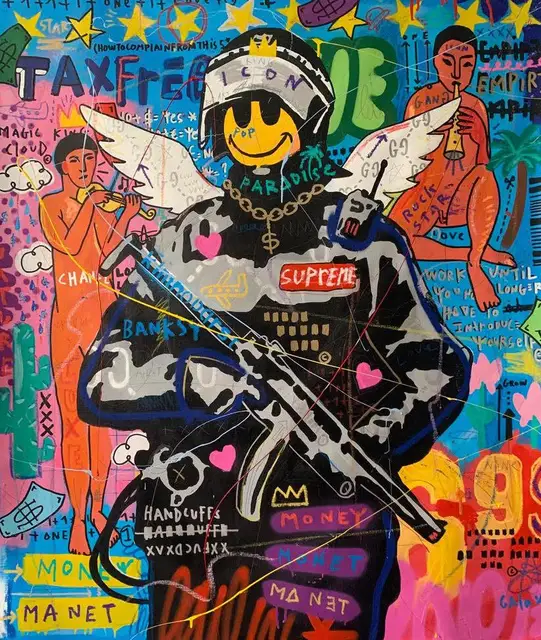 Modern Canvas Poster Painting Street Art Pictures Graffiti Art Painitngs on The Wall Art Posters and Prints Home Decoration IKU44-11