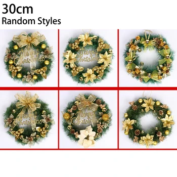 

Props Christmas Garland Hanging Artificial Outdoor Wreath Door Pendant