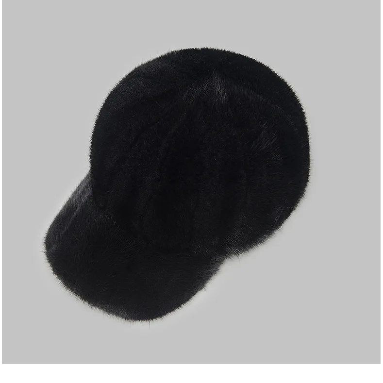 Новая натуральная норковая меховая шапка с козырьками шапка из настоящего меха Мужская настоящая меховая шапка зимняя Розничная OEM