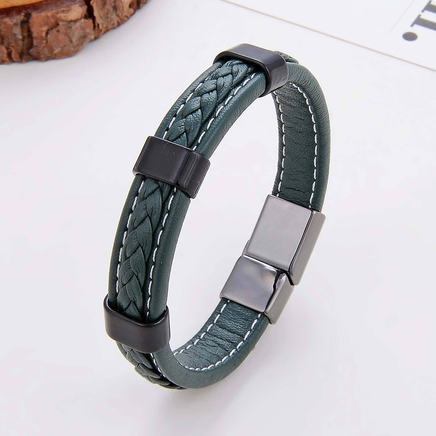 Bracelet Jewelry Classic Braided Leather Bracelet For Women Zinc Alloy Metal Mens Jewelry Bracelets Femme Accessories