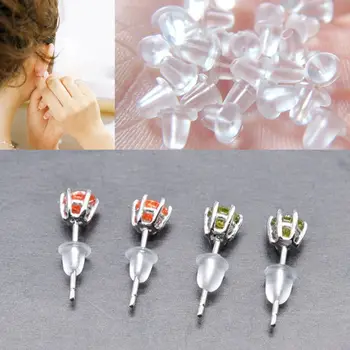 

200Pcs Silicone Earring Back Soft Clear Ear Safety Back Pad Backstop Replacement
