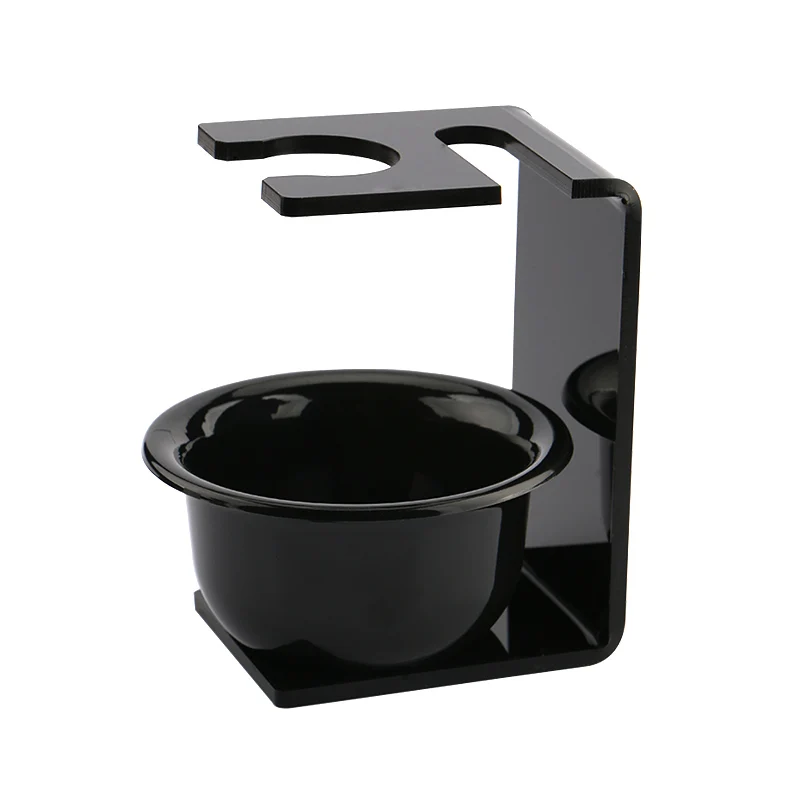 HAWARD RAZOR Barber Shaving Brush Badger Hair Black Acrylic Stand Bowl Set Use For Shaving 4