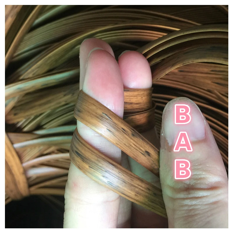 Wood grain color/brown printing Gradient flat synthetic PE rattan weaving material plastic rattan for knit and repair chair ect