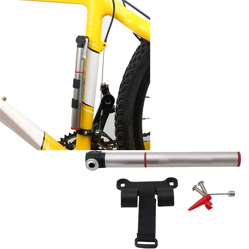 Bicycle Pump 120PSI 20CM Aluminum Alloy Portable Pocket Hand Inflator Compact Size High Capacity GM-49L With Fixed Bottle Cage