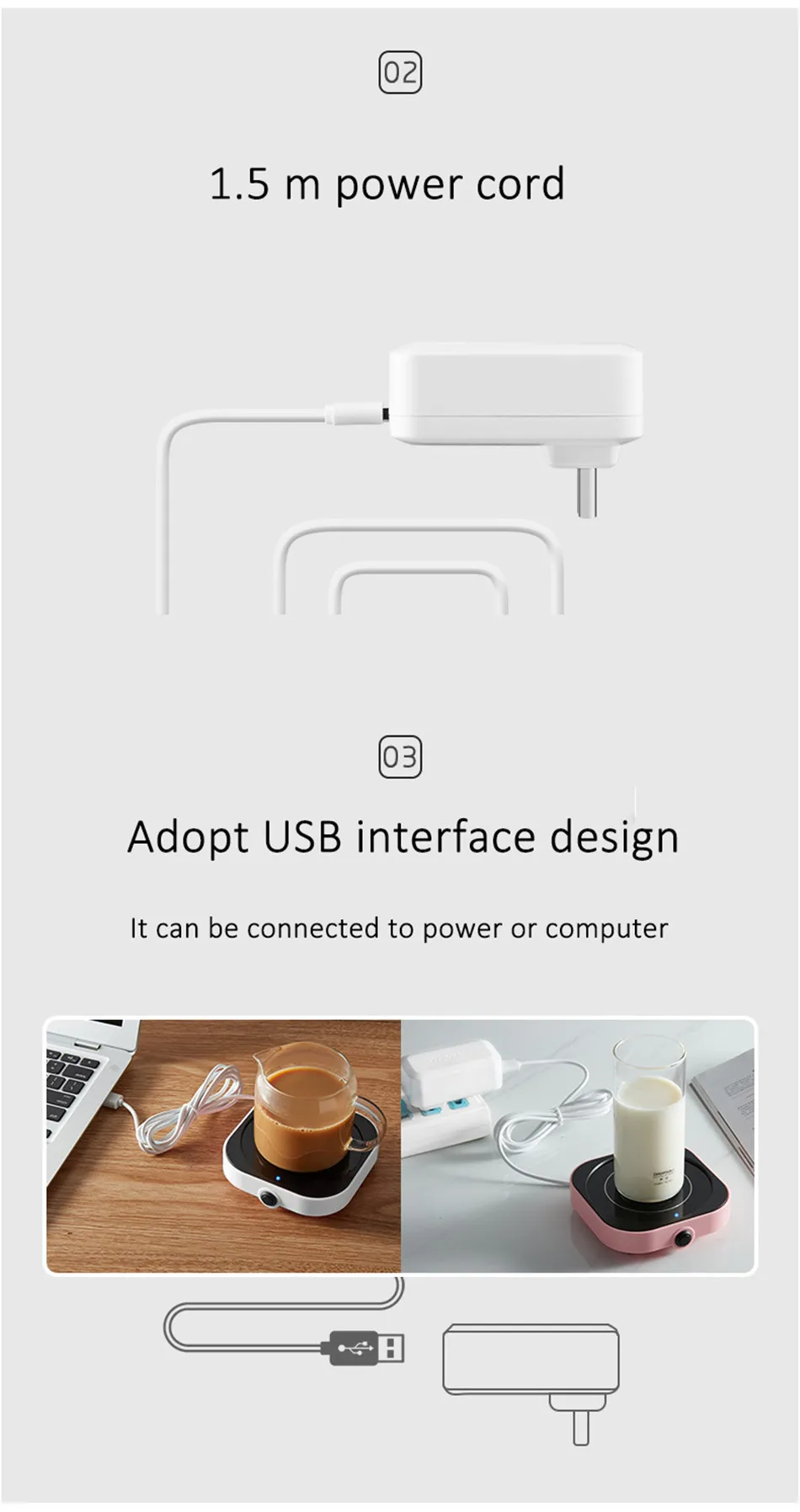 Подогреватель чашек с USB постоянной температурой нагревательный коврик Электрический горячий чайник Настольный нагреватель машина для горячего молока чашка для теплого молока