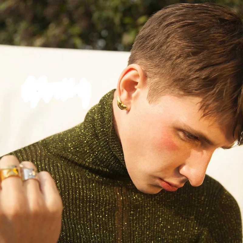 3D стереоскопические серьги гвоздики для мужчин золотые мужские в стиле панк хип