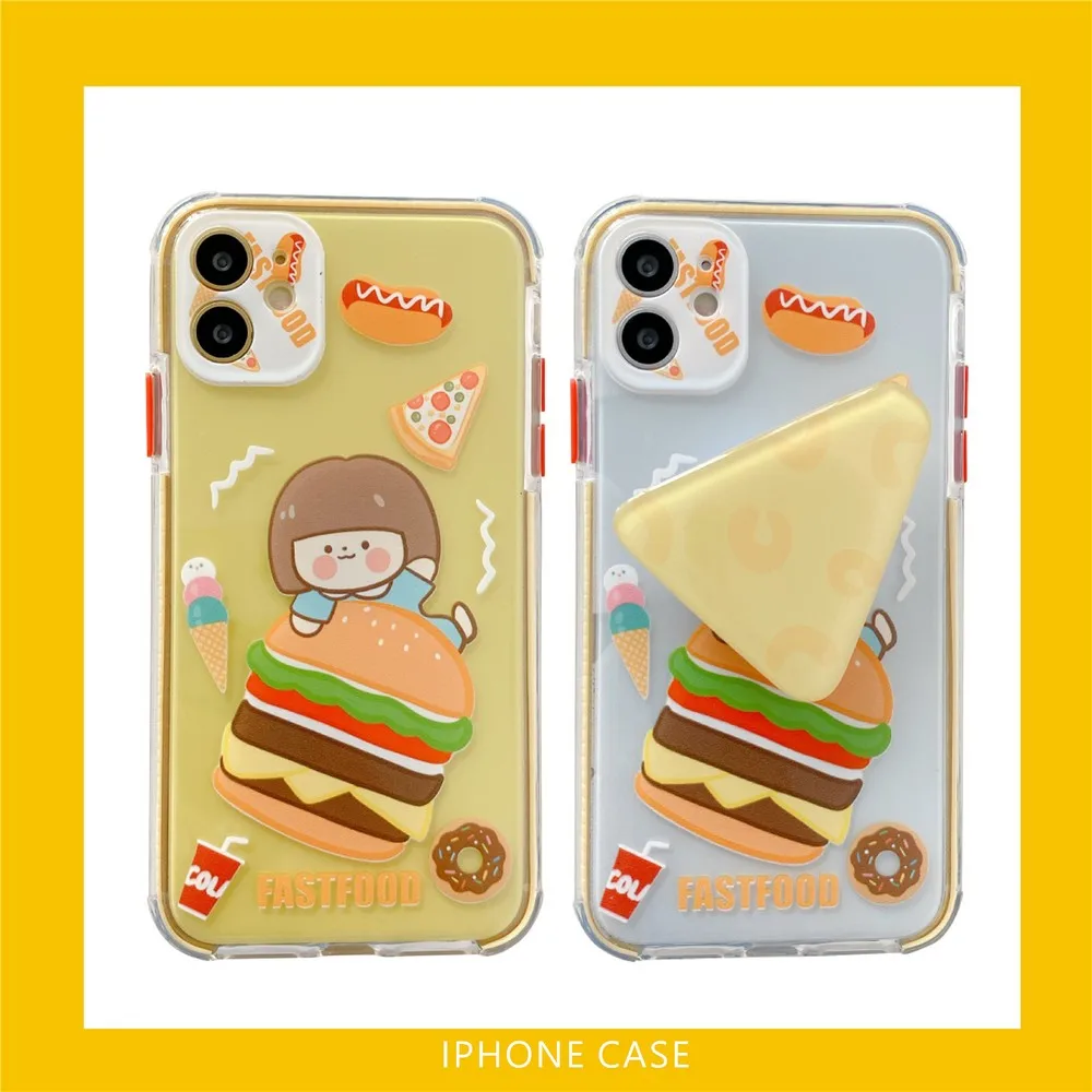 

Transparent cartoon trestle forApple 7 8 7plus 8plus x XR XS Max 11 11pro Max Waterproof and dustproof mobile phone soft shell