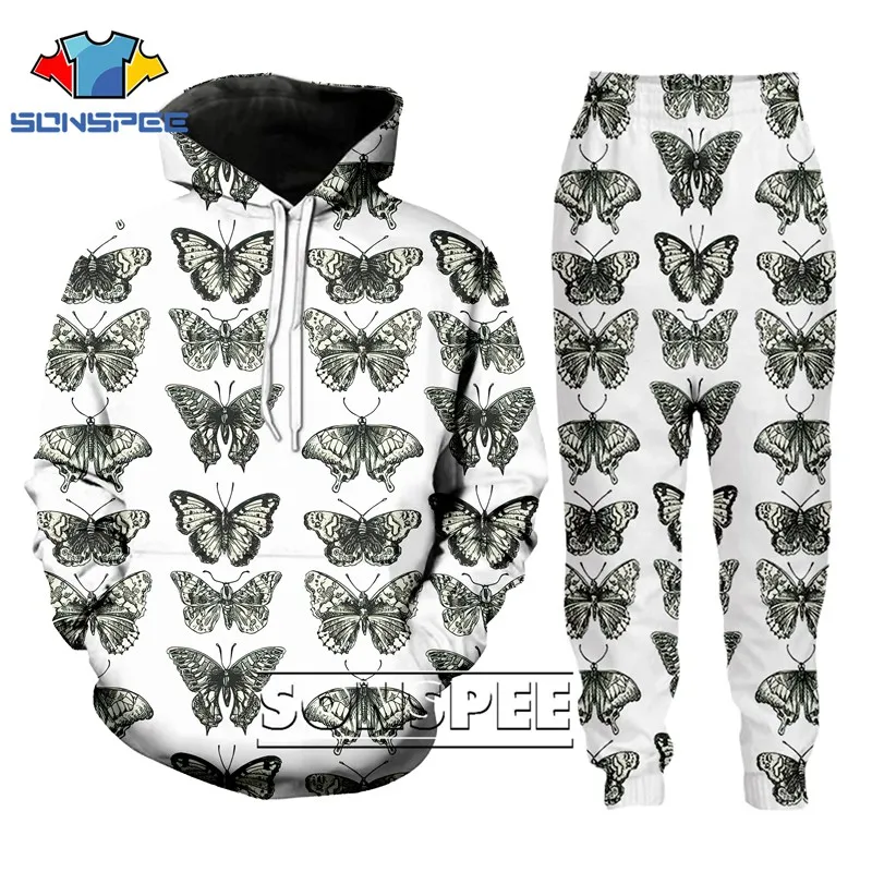 hoodies pants Футболка с 3D принтом животных, шорты с бабочками, женские/мужские рубашки, костюм насекомых, брюки в стиле панк, Harajuku, толстовки, модная уличная одежда, толстовки - Цвет: hoodies pants