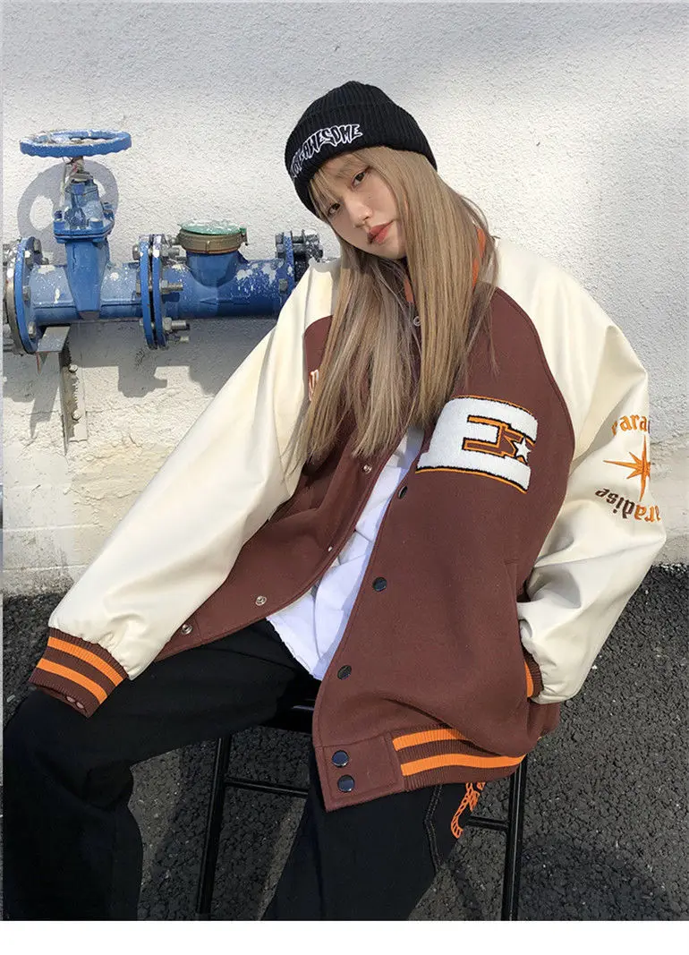Baseball Jacket Women's Autumn Korean Fashion Casual Spliced Sweatshirt