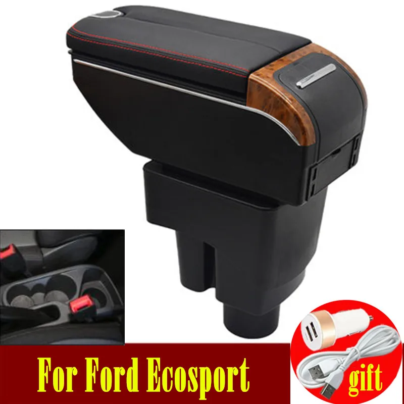 For F ord Ecosport 2013-2017 Armrest Box Centre Console Storage Box Arm Rest Car Interior Accessories Black 