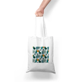 

New Fashion Foliage printing Foldable Green Shopping Bag Rote Folding Pouch Handbags Convenient Large-capacity Storage Bags