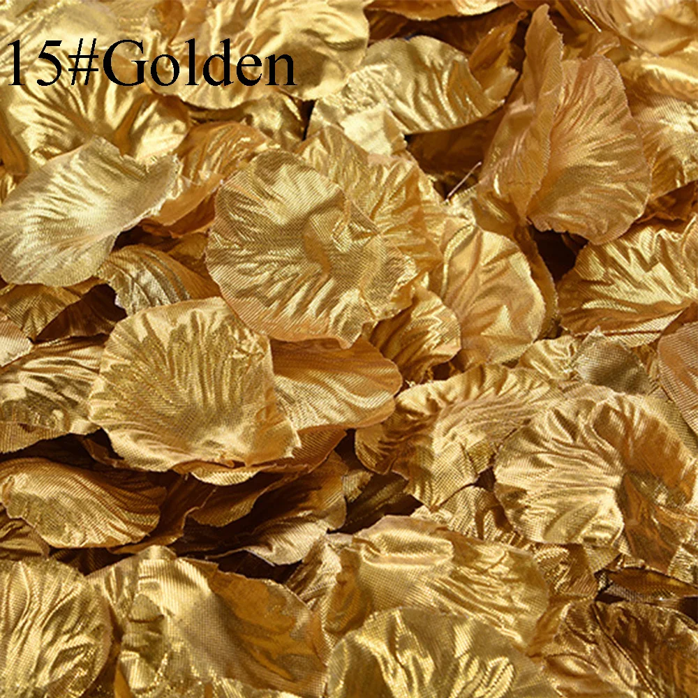15 Golden Loverxu 1000 шт./упак. 5*5 см красочные лепестки роз для романтических Свадебные украшения имитация цветка розы свадебные аксессуары - Цвет: 15 Golden