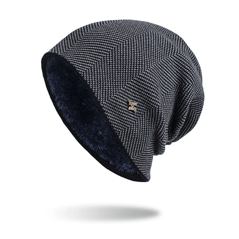 Теплые зимние Skullies Beanies повседневные Wo мужские шапки мужские уличные хип-хоп шапки удобные плюс бархатные вязаные шапочки