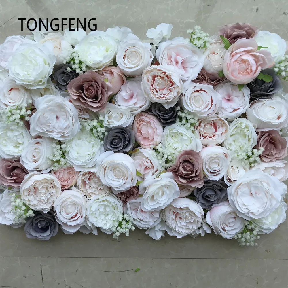 TONGFENG 10 шт./лот цветок бегун свадебное украшение искусственный шелк Роза Пион 3D цветок стены свадебные декорации