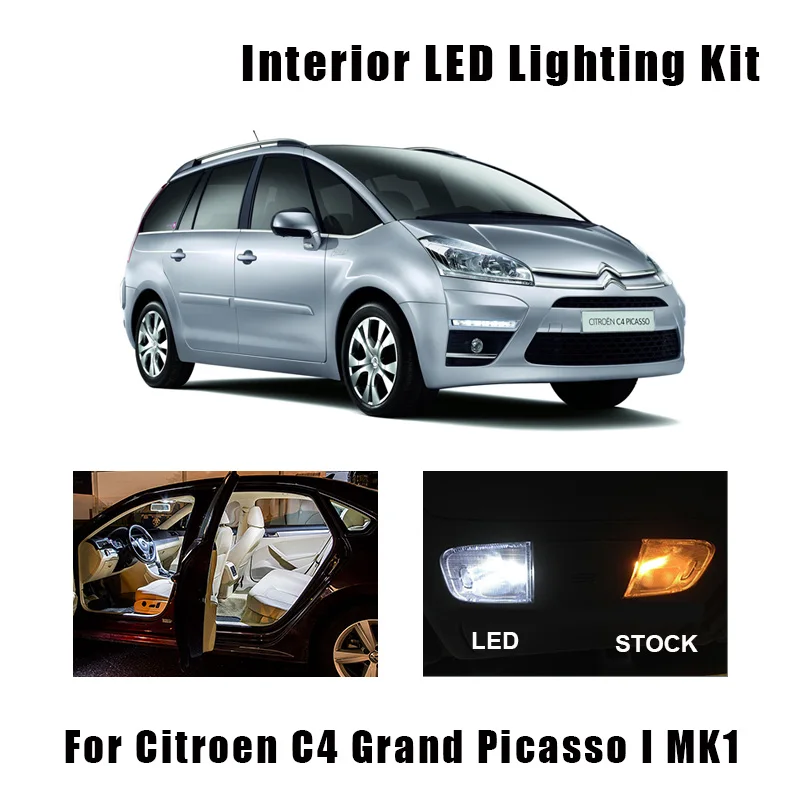Kit de luz LED Canbus para maletero, 12 bombillas blancas, mapa de cúpula Interior, para Citroën C4 Picasso I MK1 2007-2013, guantera, lámpara para reposapiés - AliExpress motocicletas