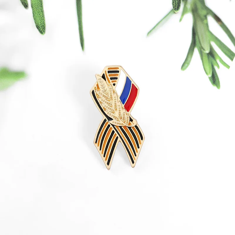 St. George Ribbon Badge with Russian Flag Of Saint Victory Day Enamel Lapel Pin Brooches Men Women Jewelry Accessories | Украшения и