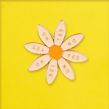 

Yes or No Flower Badge Badges for Backpack Brooch Collar Enamel Pins Clothes Lapel Pin Badges for Clothes Accessories Decoration