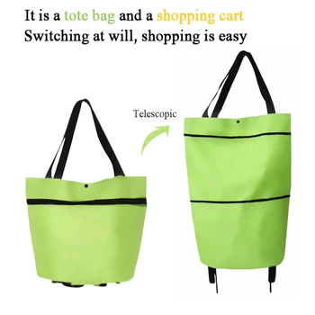 

Trolley Bag Portable Tote Bag Multi-Function Oxford Folable Shopping Reusable Grocery Bags DC156