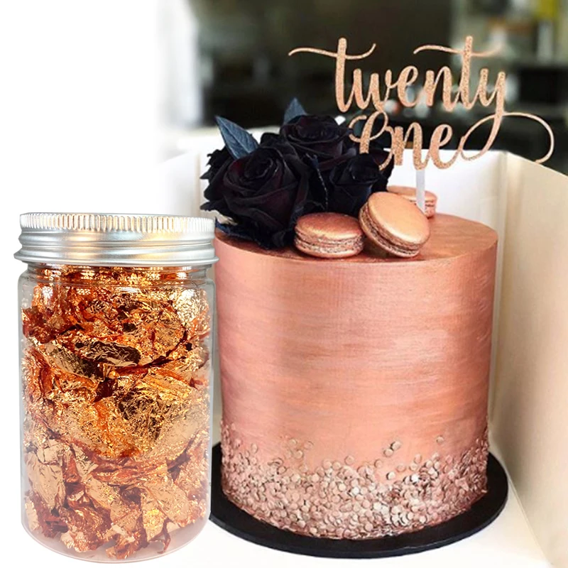 Gold Edible Flakes Cakes Edible Gold Paper Cakes Rose Gold Edible